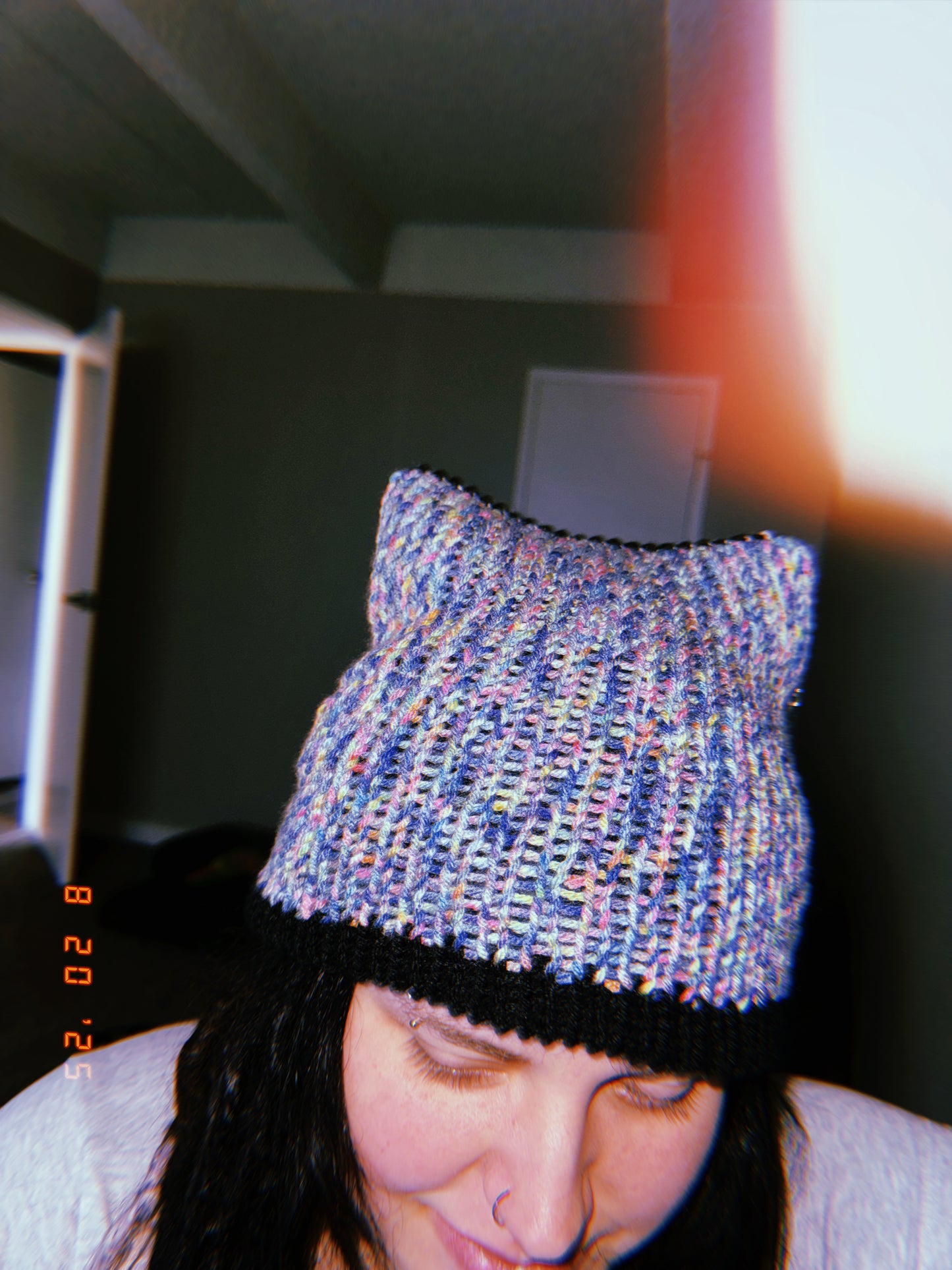 Multicolored Cat Ear Beanie