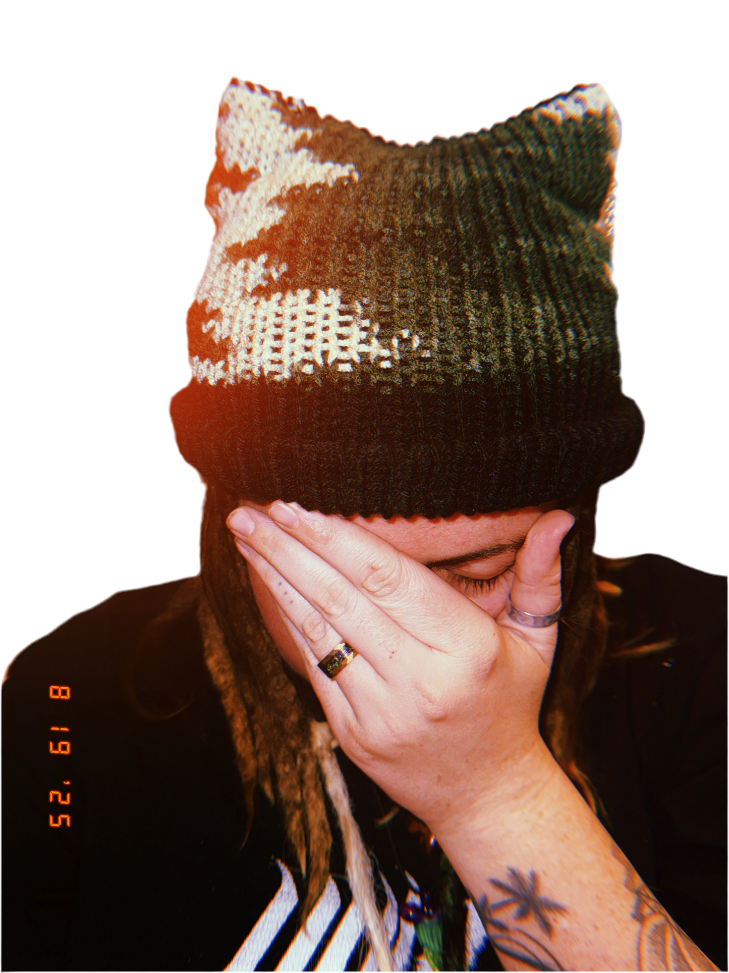 Camo & Black Cat Ear Beanie