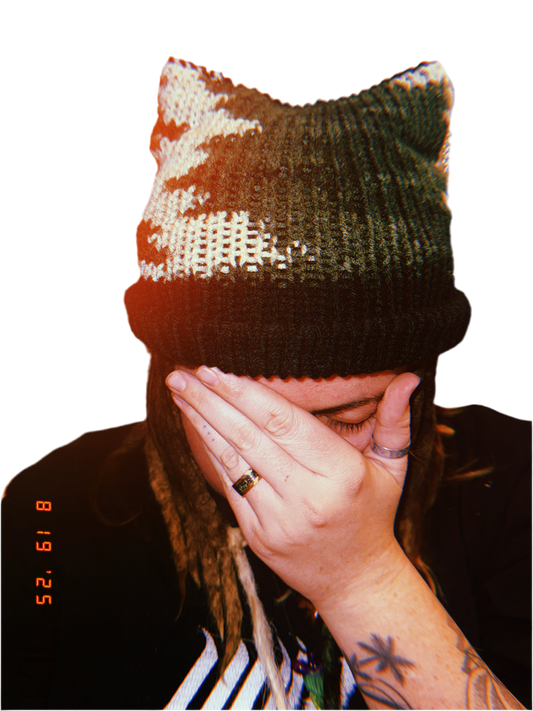Camo & Black Cat Ear Beanie
