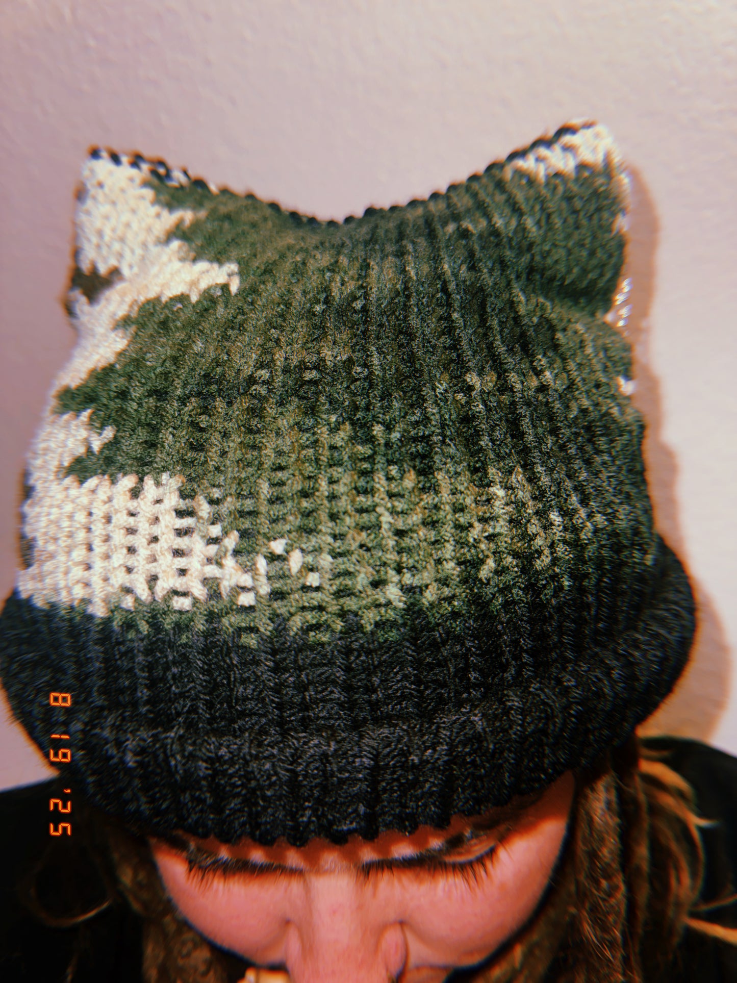 Camo & Black Cat Ear Beanie